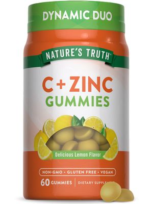 Nature&#39;s Truth Vitamin C Gummies with Zinc for Adults | 60 count | Immune Support | Vegan, Non GMO &amp; Gluten Free Supplement