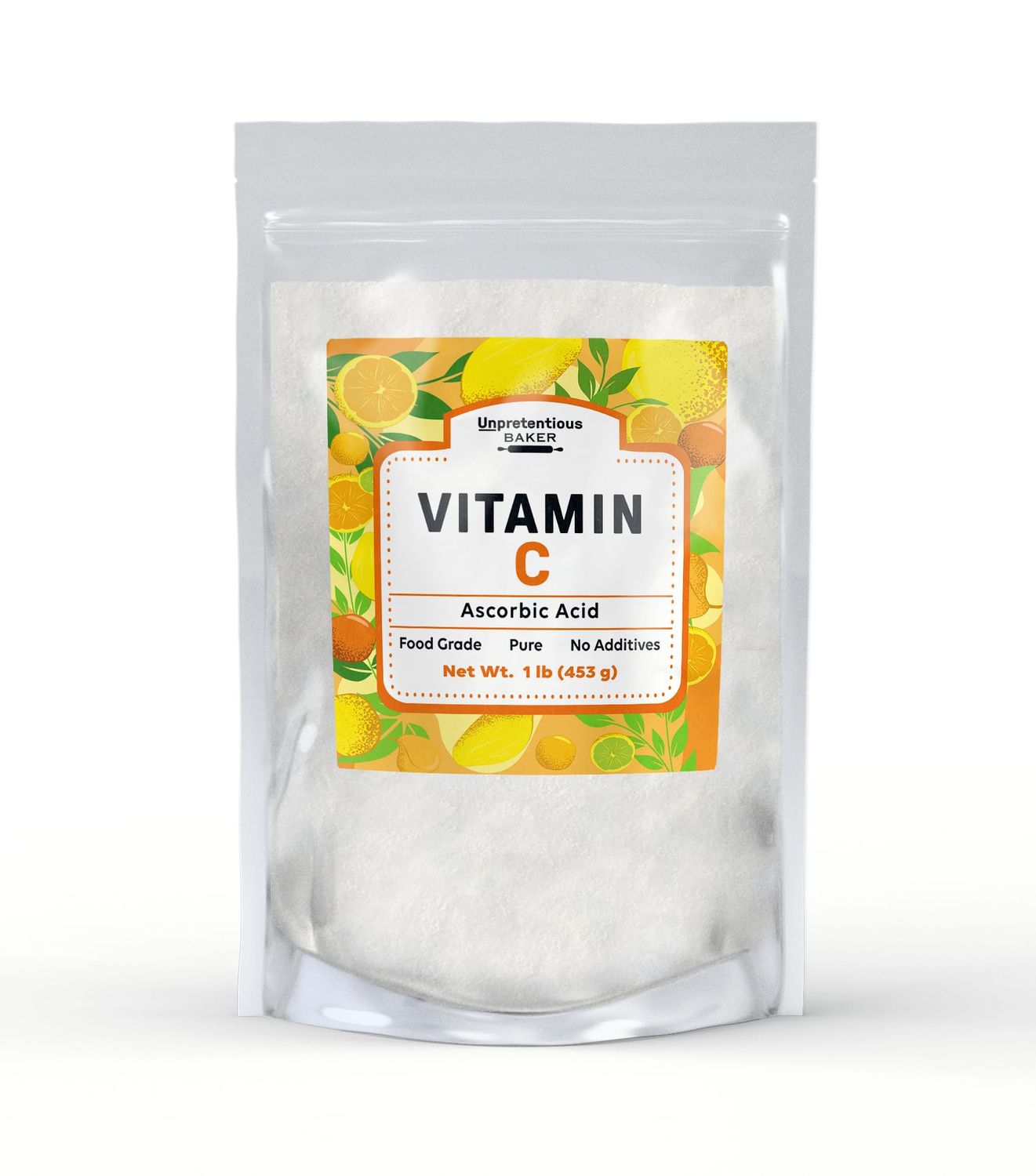 Unpretentious Vitamin C Powder Baker (1 lb) Ascorbic Acid, Resealable Bag