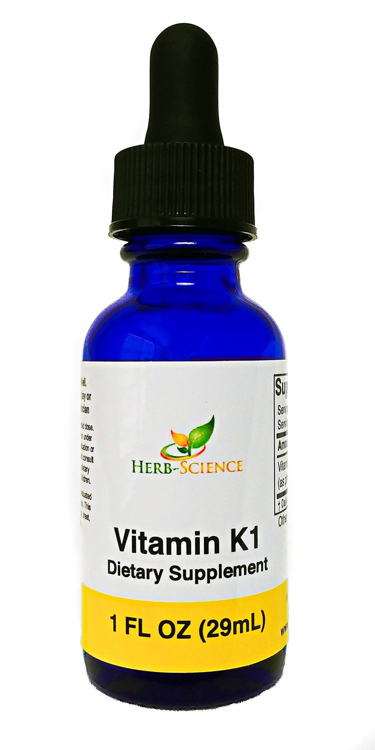 Herb-Science Vitamin K1 Drops - Pure Cold-Processed VIT K1 &amp; Safflower Oil Supplement - Supports Blood, Bone, Skin Health - Drops for Oral &amp; External Use - No Alcohol, Vegan, 1 Fl oz, 36 Servings