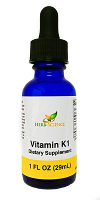 Herb-Science Vitamin K1 Drops - Pure Cold-Processed VIT K1 &amp; Safflower Oil Supplement - Supports Blood, Bone, Skin Health - Drops for Oral &amp; External Use - No Alcohol, Vegan, 1 Fl oz, 36 Servings