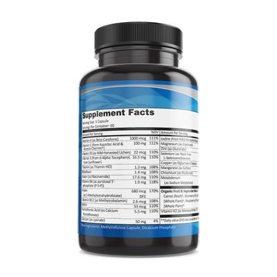 Pure By Nature One-Daily Multivitamin for Men, Immune Support Supplement with Non-GMO Ingredient, Vitamin &amp; Minerals for Energy, 60 Veggie Capsules
