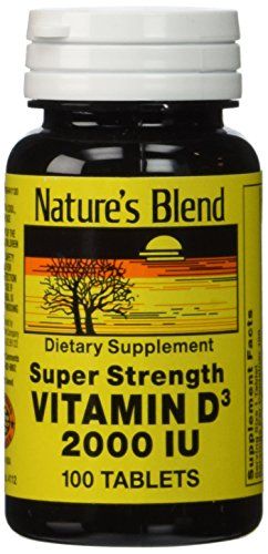 Nature&#39;s Blend Vitamin D3 2000 IU Tablets, Assorted, 100 Count