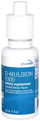 Pharmax D-Mulsion | Liquid Emulsified Vitamin D | 1 fl. oz. | Natural Lemon Flavor