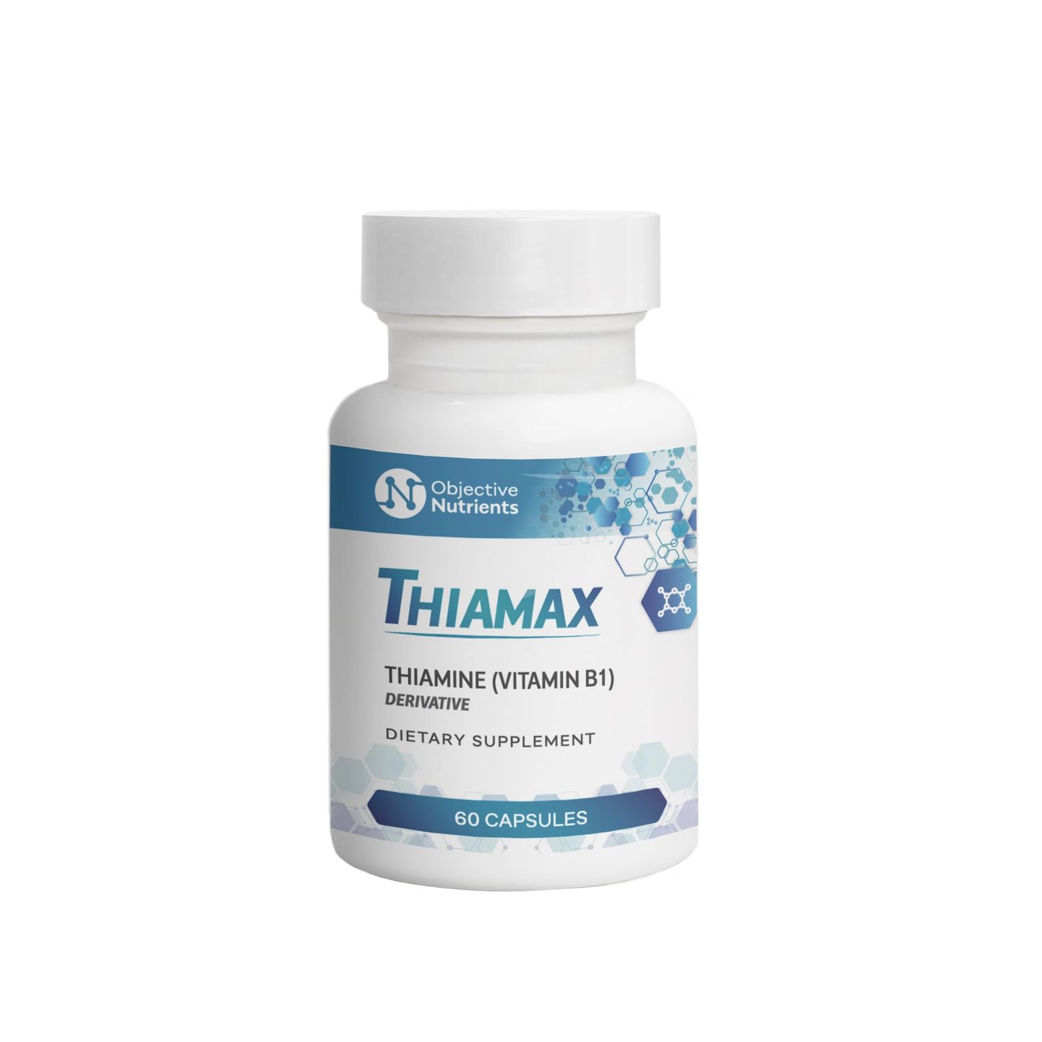 Objective Nutrients Thiamax Vitamin B1 (Thiamine TTFD) Capsules, No Fillers or Flow Agents, 100mg, 60 Count