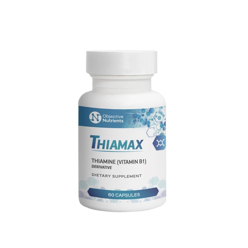 Objective Nutrients Thiamax Vitamin B1 (Thiamine TTFD) Capsules, No Fillers or Flow Agents, 100mg, 60 Count