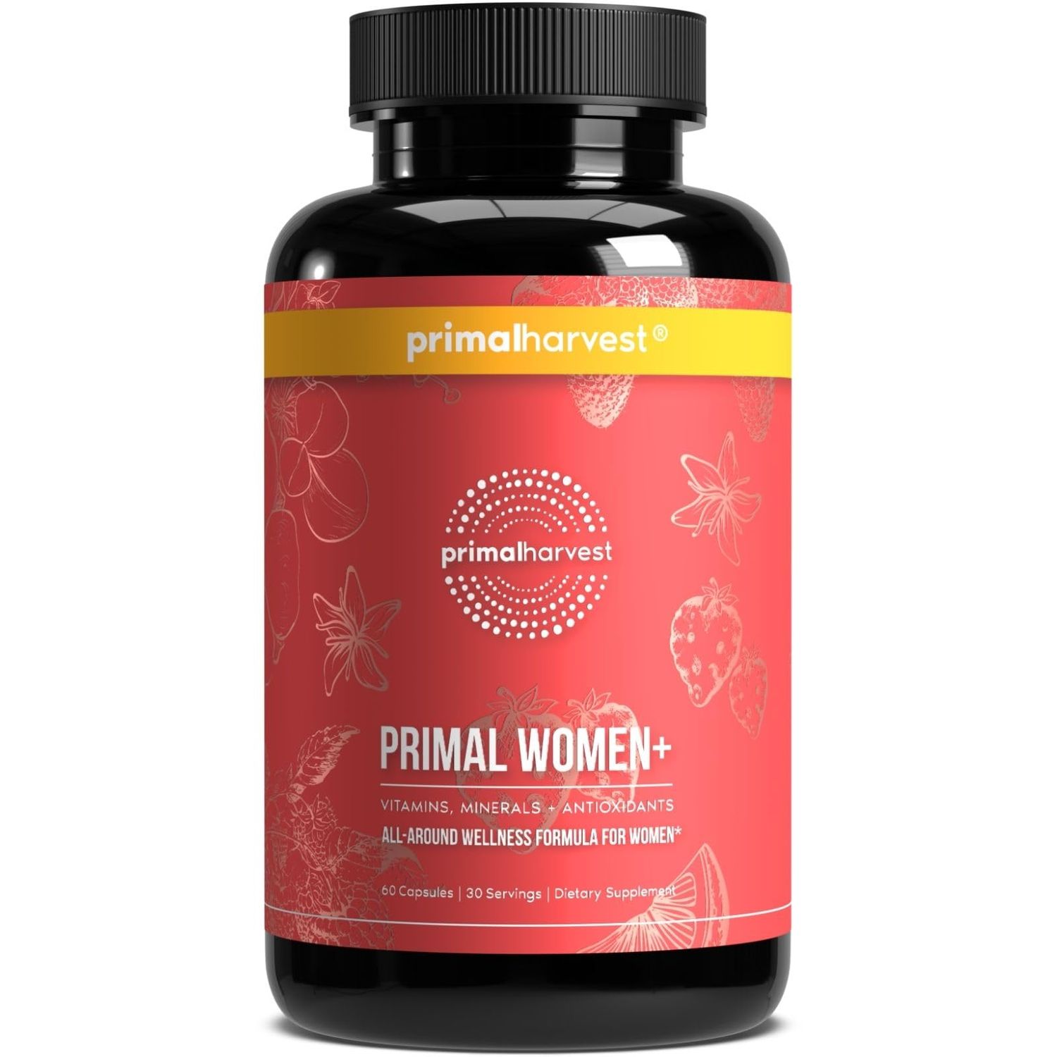 Primal Harvest Multivitamin for Women Vitamin A, Vitamin C, Vitamin D and E, Vitamin B12, B6, Biotin, Zinc Supplements, 30 Capsules (Womens 1 Pack)