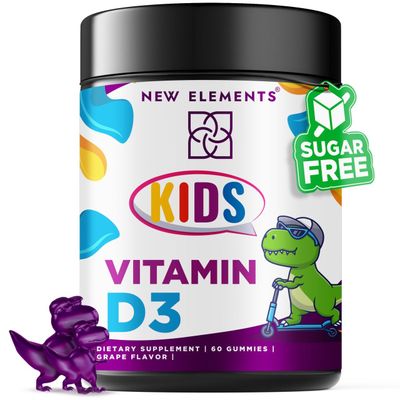 Vitamin D3 Gummies 2000 IU for Kids Sugar Free | Natural Vitamin D Chewable Gummy Supplement for Healthy Bones, Mood, &amp; Immune Support | Vegan, Gluten-Free, Non-GMO, Natural Grape Flavor