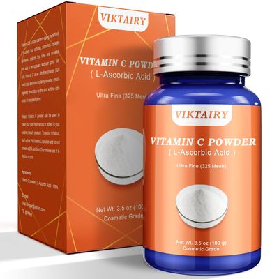 Ultra Fine Vitamin C Powder (Cosmetic Grade, 100g), Pure Organic L-Ascorbic Acid Powder for Face and Skin, Great for Making Fresh &amp; Effective Vitamin C serum (325 Mesh)