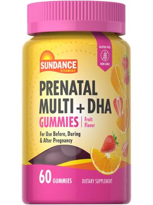 Sundance Prenatal Multivitamin for Women | with DHA &amp; Folate | 60 Gummies | Fruit Flavor | for Use Before, During, and After Pregnancy | Non-GMO and Gluten Free Supplement