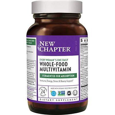 New Chapter Every Woman&#39;s One Daily, Women&#39;s Multivitamin Fermented with Probiotics + Iron + B Vitamins + Vitamin D3 + Organic Non-GMO Ingredients, 24 Count