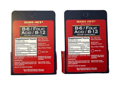 Trader Joe's B-6 / Folic Acid / B-12 Dietary Supplement (200 Tablets - 2 pack)