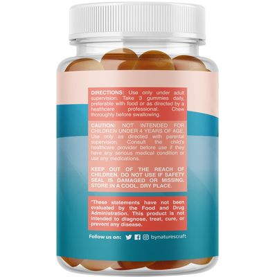 Vegan Brain Focus Gummies for Kids - Kids Focus Supplement with Phosphatidylserine Bacopa Monnieri Green Tea Extract Tyrosine and More Focus Vitamins for Kids Balanced Concentration Energy and Focus