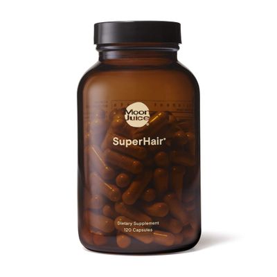 Moon Juice - SuperHair - Bottle (120 Capsules) - Hair Growth Vitamins - Multivitamins &amp; Organic Ashwagandha - Reusable Glass Bottle - 3rd Party Tested - 100% Traceable - Vegan, Gluten Free, Non GMO