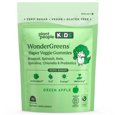 Plant People Kids WonderGreens Super Veggie Gummies for Kids (30 Count)