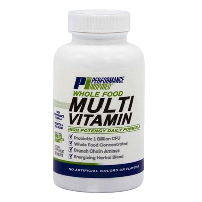 Performance Inspired Nutrition - Whole Food Multi Vitamin  1 Billion CFU Probiotics  BCAAs  Energizing Herbal Complex - 90 Count (Pack of 1)