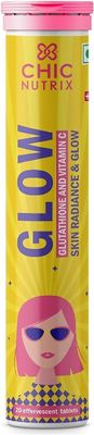 THRU Glow | Japanese Glutathione 500 mg and Vitamin C for Skin Care | Glowing &amp; Radiant Skin - 20 Effervescent Tablets | Strawberry-Lemon Flavour