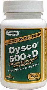Oysco 500+D Tablets, 500mg-200u, 60ct by Watson Rugby Labs