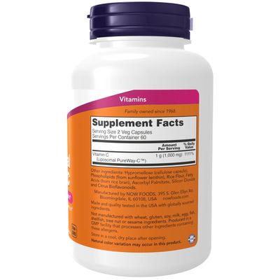 NOW Supplements, Liposomal Vitamin C, Immune &amp; Collagen Support, 120 Veg Capsules