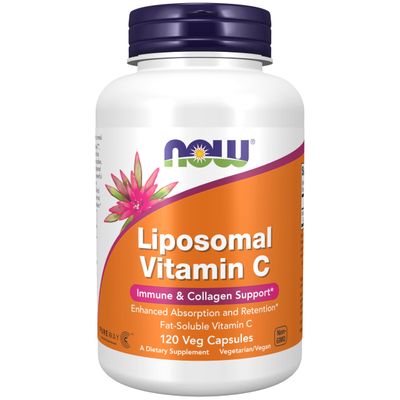 NOW Supplements, Liposomal Vitamin C, Immune &amp; Collagen Support, 120 Veg Capsules