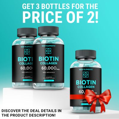 Biotin &amp; Collagen Peptides Gummies - Collagen Peptides 50000mcg + Biotin 10000mcg Chewable Vitamin B7 for Hair Skin and Nails, Hair Growth Supplement for Men &amp; Women, Non-GMO