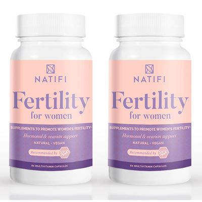 Natifi (2 Bottles Fertility Prenatal Vitamins Regulate Cycles Balance Hormones, Aid Ovulation. Conception Multivitamin for Women. 60 Caps Folic Acid, Myo Inositol, Vitex