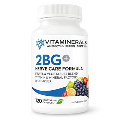 Vitaminerals 2BG+ B Complex Immune Support High Potency B Complex | Fruits &amp; Veggies Blend | 120 Veggie caps