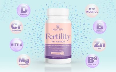 Natifi (2 Bottles Fertility Prenatal Vitamins Regulate Cycles Balance Hormones, Aid Ovulation. Conception Multivitamin for Women. 60 Caps Folic Acid, Myo Inositol, Vitex