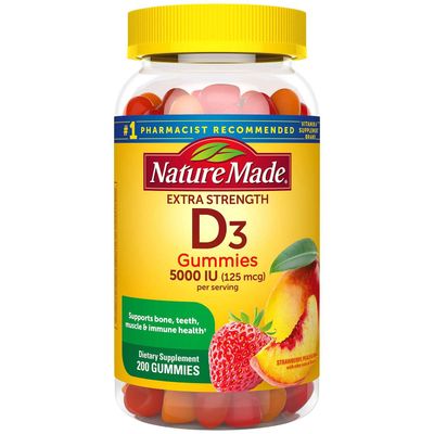 Nature Made Extra-Strength Vitamin D3 5000 IU (125 mcg) Gummies (200 Count)