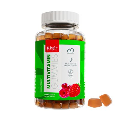 Khair Halal Adult Multivitamins Gummy - Vegan, Non-GMO - Gluten Free, Gelatin Free - Essential Vitamins: Vitamin A E C D B12 &amp; Vitamin B6 Halal Vitamins - 60 Gummies