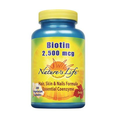 Nature&#39;s Life Biotin 2500mcg | Healthy Hair, Skin, Nail &amp; Metabolism Support | Non-GMO | 200 Vegetable Capsules