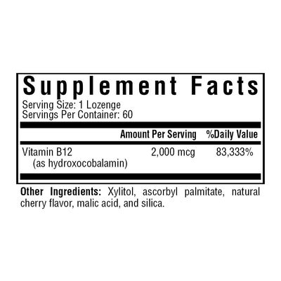 Seeking Health Hydrox-Adeno B12 - Vitamin B Supplement for Energy Support - Supplement with Folate to Support Methylation &amp; Homocysteine Levels - 2000 mcg, 60 Lozenges