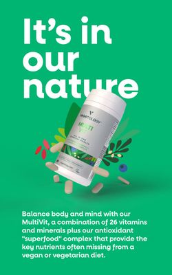 VEGETOLOGY MultiVit Vegan Multivitamin Supplement, 26 Vitamin & Minerals - Vitamin Supplements for Metabolic, Brain Function & Immune Support - Multivitamin for Women, Men & Children
