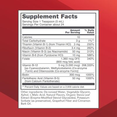 Protocol Liquid B-12 5,000mcg - Nervous System Support* - with B Vitamins - Dairy Free &amp; Vegan Vitamin B Liquid - 4 fl oz