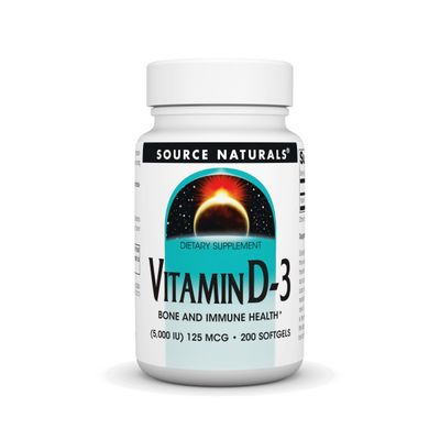 Source Naturals Vitamin D-3 5000 iu Supports Bone &amp; Immune Health* - 200 Softgels