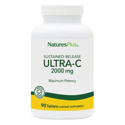 Natures Plus Ultra C W/Rose HIPS, Sustained Released - 2000 mg, 90 Vegetarian Tablets - Maximum Potency Immune Support, Antioxidant - Free-Radical Defense - Gluten-Free - 90 Servings