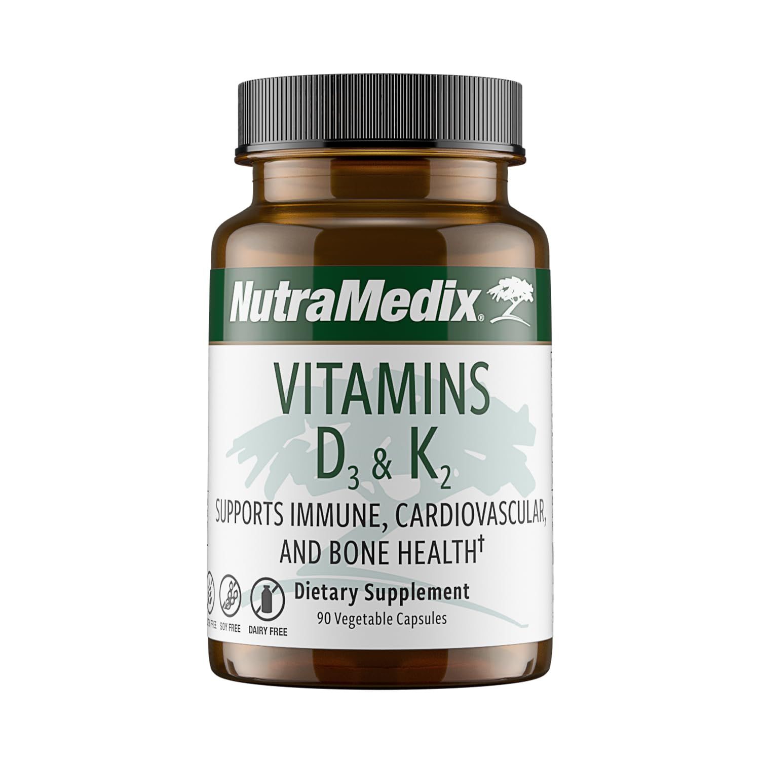 NutraMedix D3 &amp; K2 Vitamin Supplement - 5000 IU VIT D &amp; K2 Vitamin for Bone Health - Immune, Heart, Joint &amp; Muscle Support Capsules for General Health &amp; Wellness (90 Capsules)