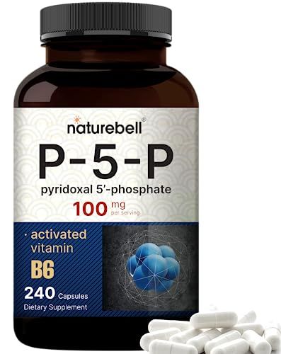 NatureBell P5P Vitamin B6 100mg Per Serving, 240 Capsules | Activated Pyridoxal 5 Phosphate Supplements - Essential B Vitamins for Brain &amp; Memory Health - Non-GMO