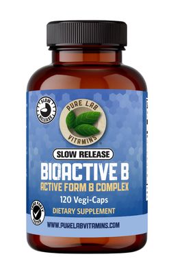 Pure Lab Vitamins - Slow Release Bioactive B Complex, 120 Capsules - Vitamin B-Complex Supplements - Metabolic Support Immune System - B Complex Vitamins for Men and Women