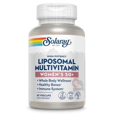 SOLARAY Liposomal Multivitamin for Women 50 Plus, Enhanced Absorption with Iron, Vitamin D, Vitamin C, B12, Biotin &amp; More, Immune Support &amp; Bone Health, Vegan, 30 Servings, 60 VegCaps