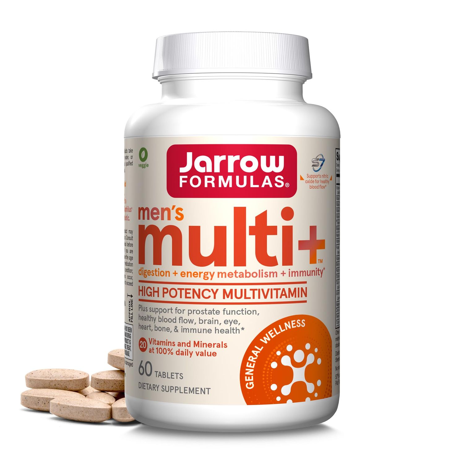 Jarrow Formulas Men&#39;s Multi+ Multivitamins, Multivitamin for Men, 60 Tablets, 30 Day Supply