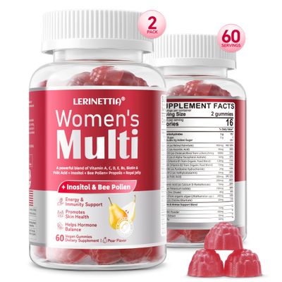 Lerinettia Womens 50+ Multivitamins, Multivitamin for Women with Vitamin A, C, D3, E and Zinc for Immune Health Support, Calcium &amp; More, Vegan Sugar Free 120 Count