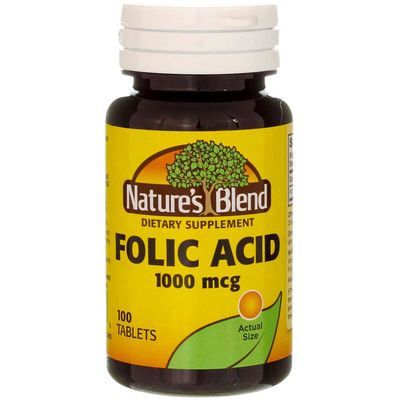 Swanson Nature&#39;s Blend Folic Acid 1000 mcg 100 Tablets