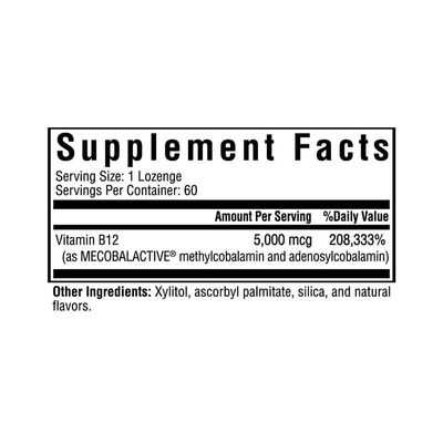 Seeking Health Active B12 5000 - Supplement with Adenosylcobalamin &amp; Methylcobalamin - Supports Heart &amp; Brain Health - 5000 mcg, 60 Lozenges