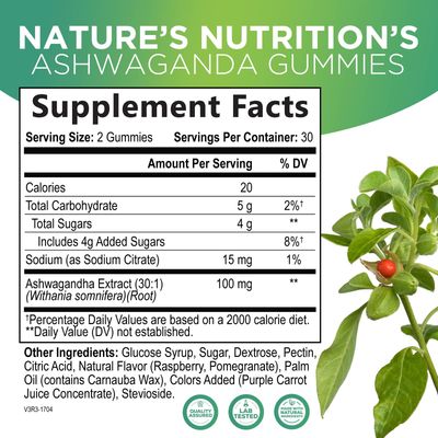 Ashwagandha Gummies for Women & Men, 3000mg Equivalent, Vegan, Plant Based, Non-GMO, Gluten-Free & Gelatin Free, Ashwagandha Supplement for Natural Antioxidant Support, Ashwa Root Extract - 60 Gummies
