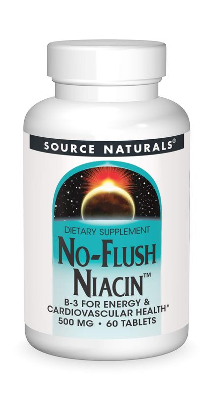 Source Naturals No-Flush Niacin, B-3 500 mg - 60 Tablets
