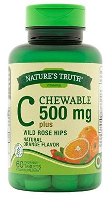 Nature&#39;s Truth Vitamin C 500 mg Chewable with RH Tabs, 60 Count (Pack of 3)
