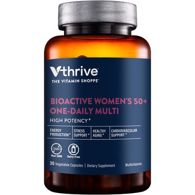 Vthrive Once-Daily Bioactive Multivitamin for Women 50+ Supports Stress Relief, Healthy Aging, &amp; Overall Wellness with Essential Nutrients &amp; Antioxidants (30 Vegetarian Capsules)