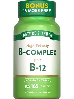 Nature&#39;s Truth Vitamin B Complex | 165 Tablets | Plus B12 | Vegan &amp; Non-GMO Supplement