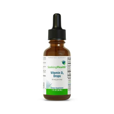 Seeking Health Vitamin D Drops - Bone Health &amp; Immune System Support Supplement - Liquid Vitamin D3 with Olive Oil - 1 oz, 900 Servings