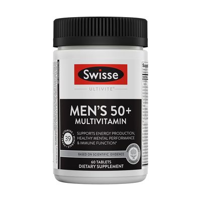 Swisse Daily Multivitamin for Men 50 and Over | 39 Vitamins, Antioxidants and Minerals + Adaptogens | Energy &amp; Immune Support | Mens 50+ Multivitamins Supplement | 60 Tablets